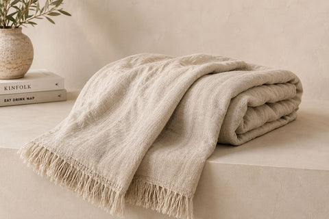 Lniany pled – Naturalny Stonewashed