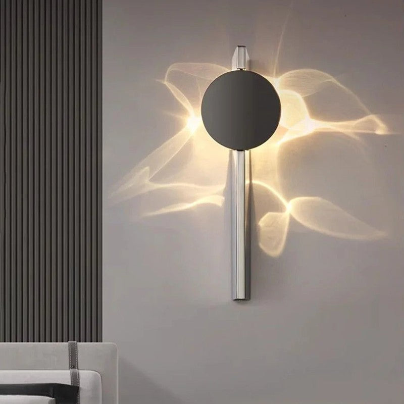 Ścienna lampa LED - obrotowa konstrukcja z podwójnym dyskiem