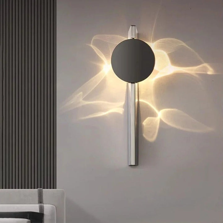 Ścienna lampa LED - obrotowa konstrukcja z podwójnym dyskiem