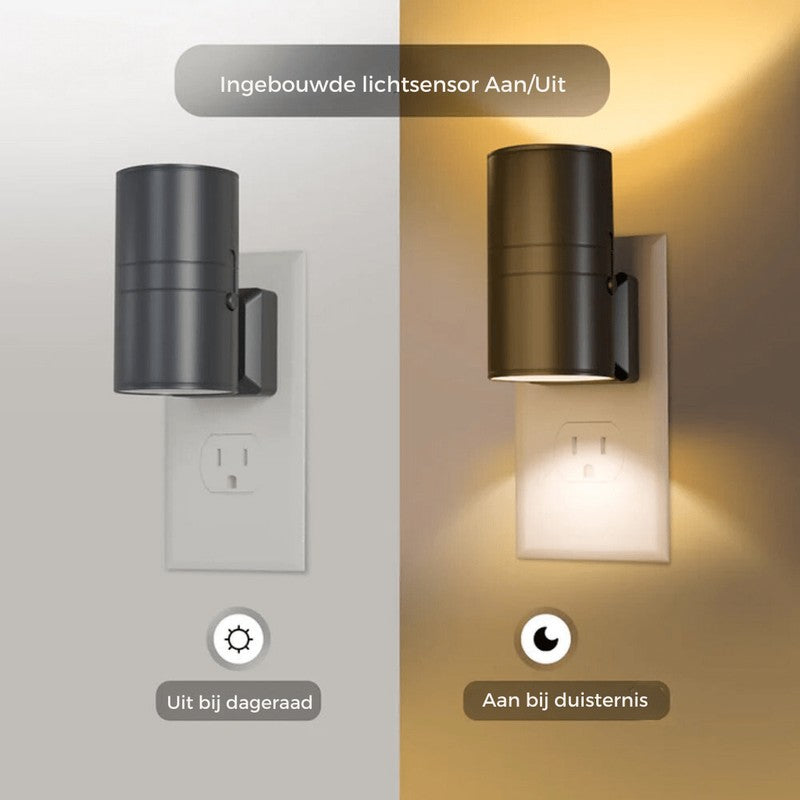 Ścienna lampa LED z czujnikiem światła i regulacją jasności - Czarna