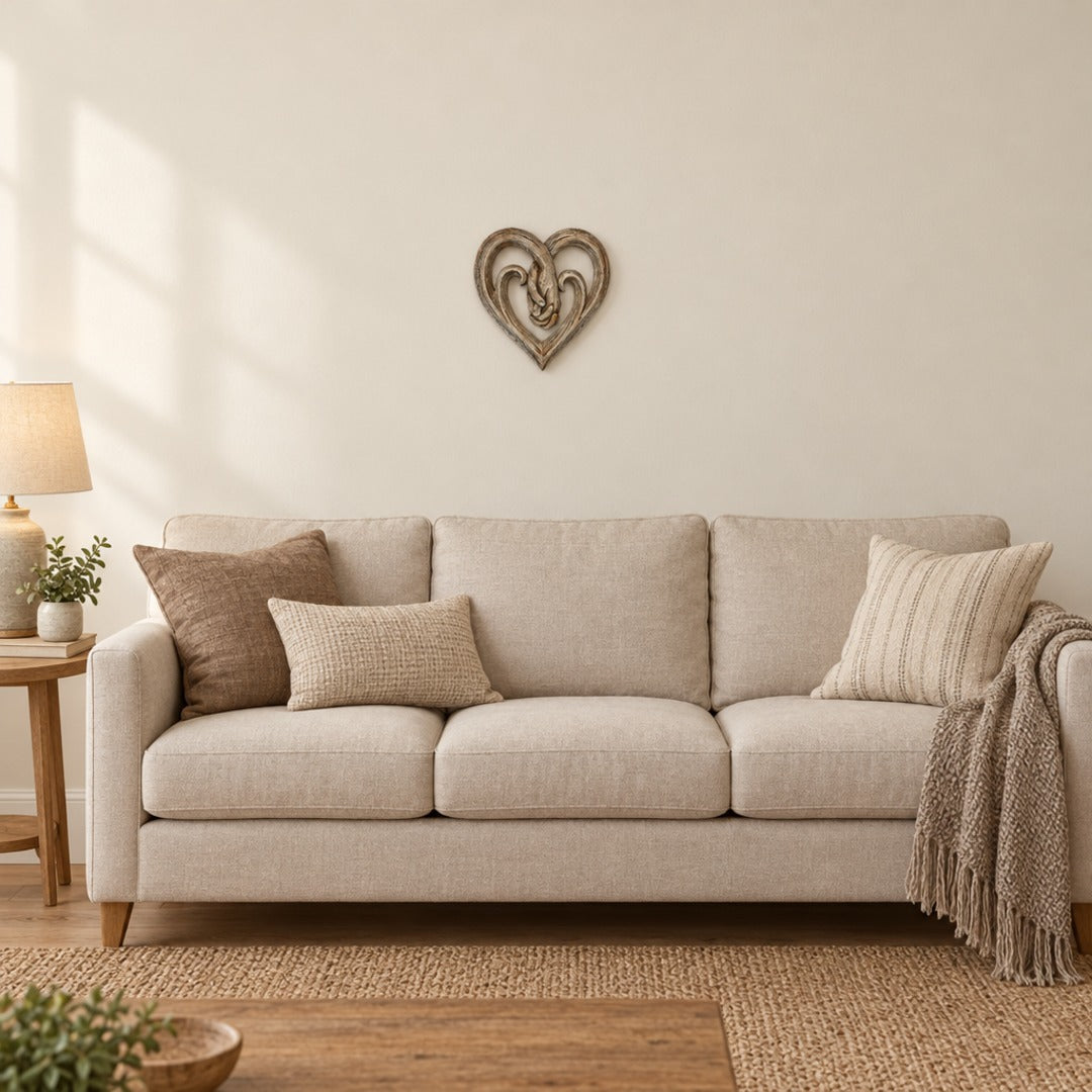 Dekoracja Ścienna w Kształcie Serca - Rustykalne Naturalne Drewno, Gładko Wypolerowana, 30-40 cm