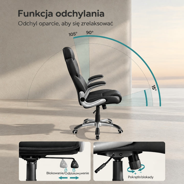 Fotel biurowy ergonomiczny - regulowany zagłówek i podłokietniki