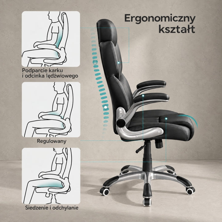 Fotel biurowy ergonomiczny - regulowany zagłówek i podłokietniki