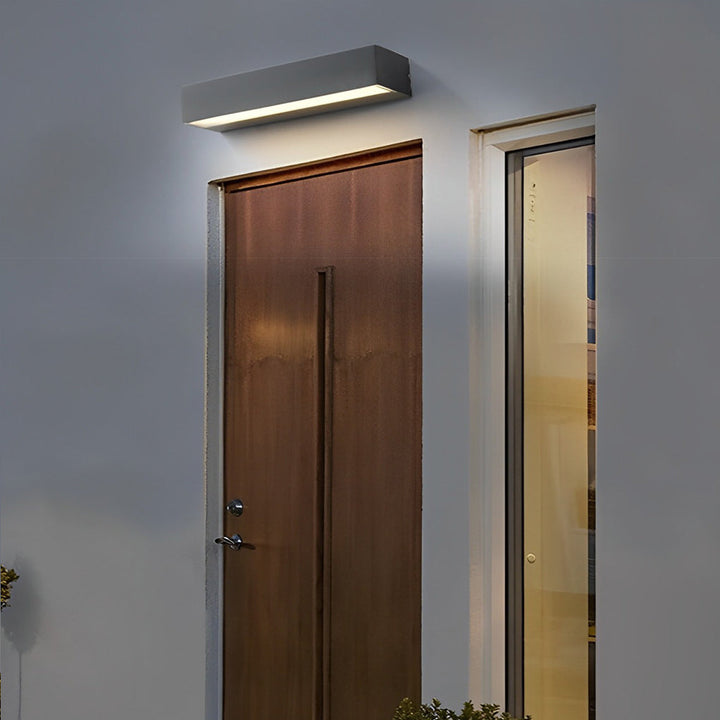 Kinkiet Zewnętrzny LED - Minimalistyczny Czarny Pasek, Szklany Panel, 3 Długości, Ciepła lub Zimna Biała