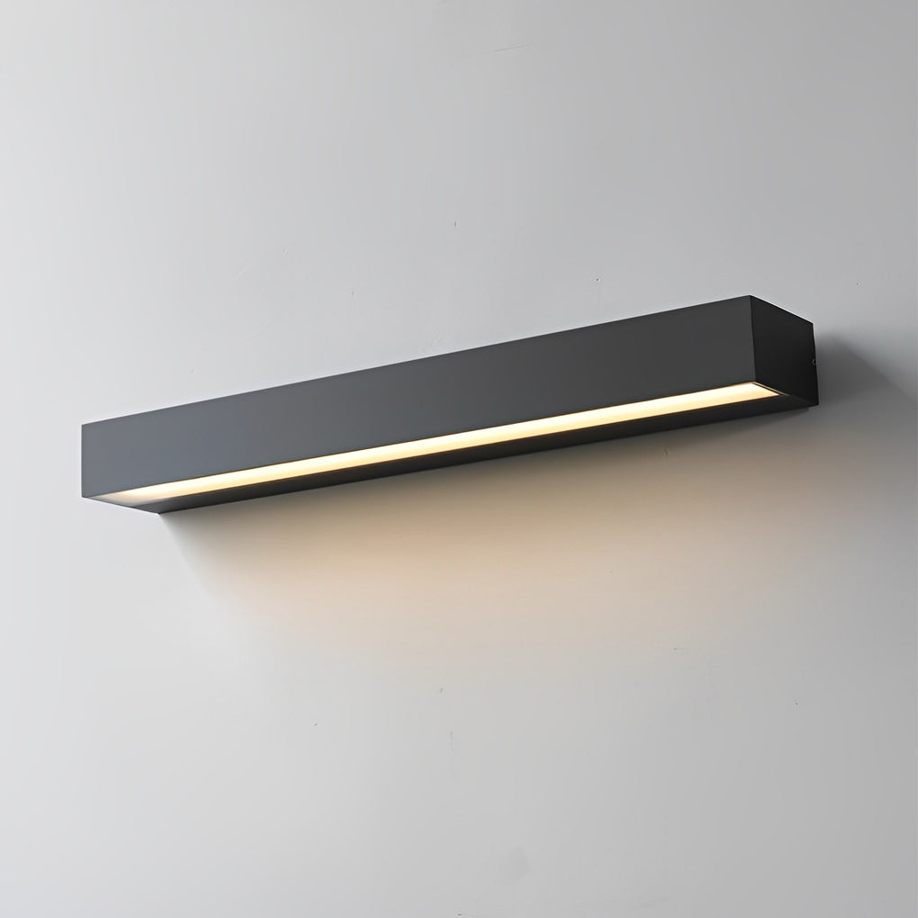 Kinkiet Zewnętrzny LED - Minimalistyczny Czarny Pasek, Szklany Panel, 3 Długości, Ciepła lub Zimna Biała