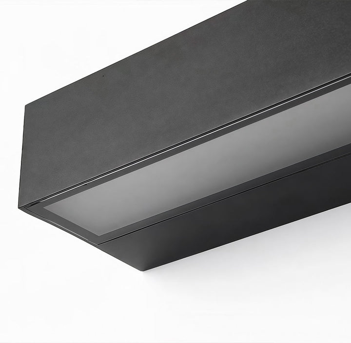 Kinkiet Zewnętrzny LED - Minimalistyczny Czarny Pasek, Szklany Panel, 3 Długości, Ciepła lub Zimna Biała