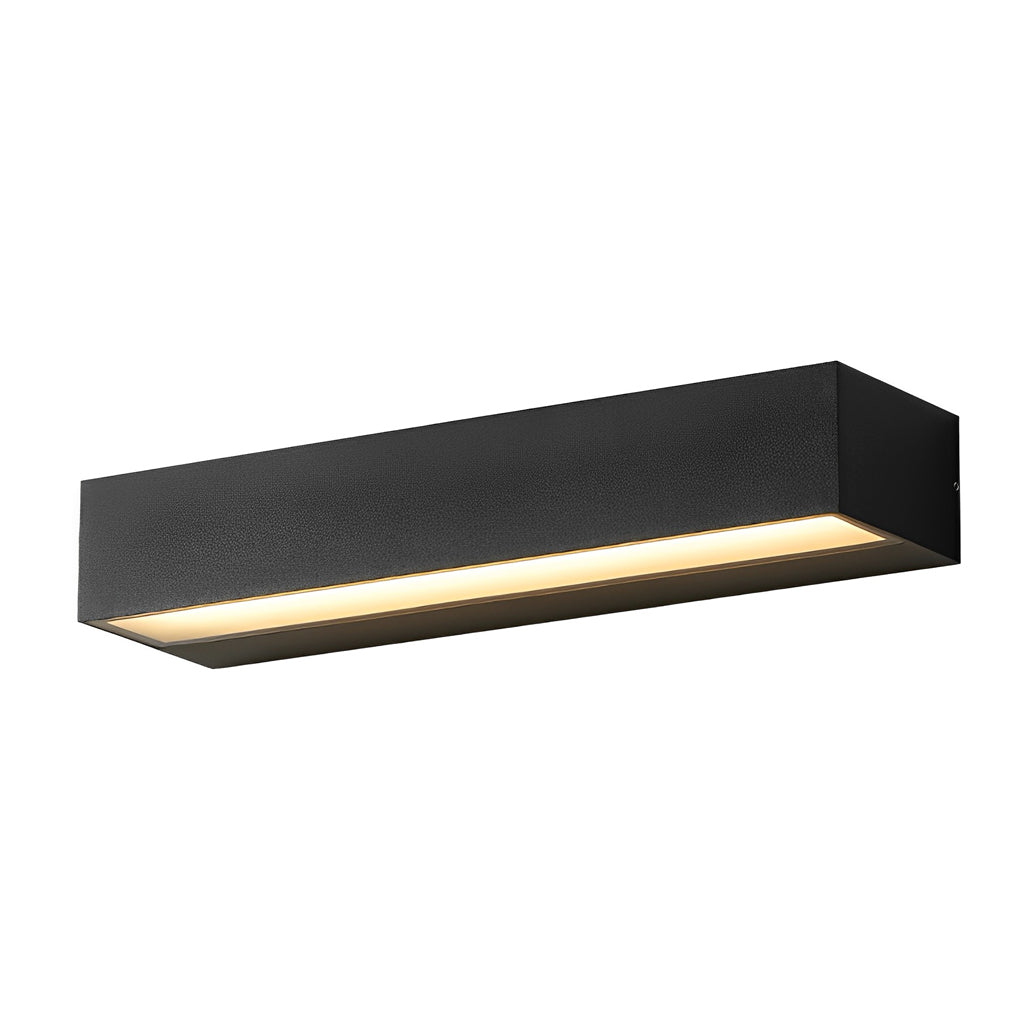 Kinkiet Zewnętrzny LED - Minimalistyczny Czarny Pasek, Szklany Panel, 3 Długości, Ciepła lub Zimna Biała