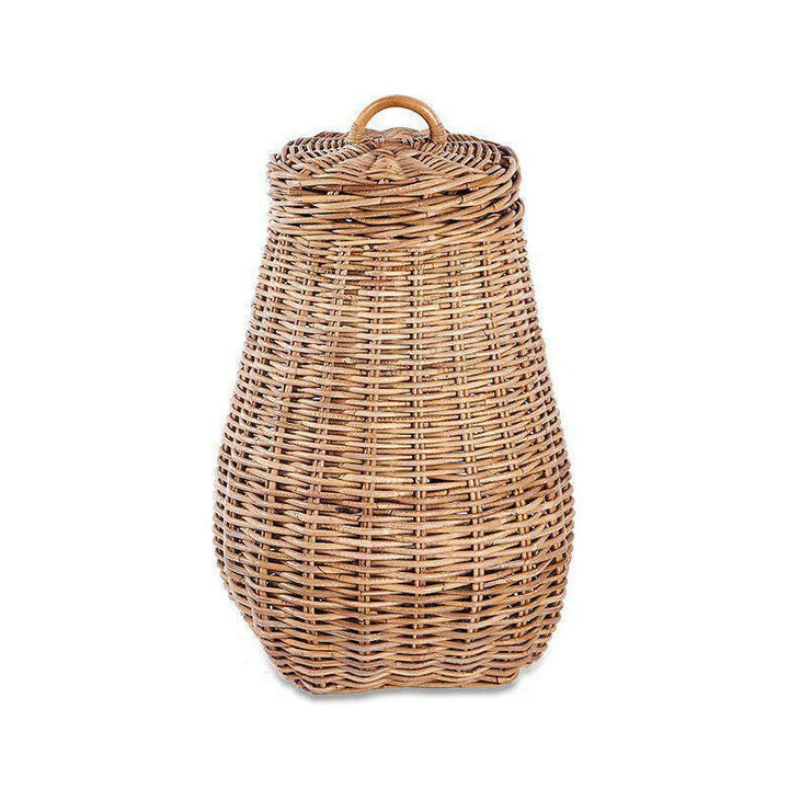 Kosz na Pranie z Rattanu z Pokrywą - Ręcznie Plecony, Naturalny, Wysokość 71 cm