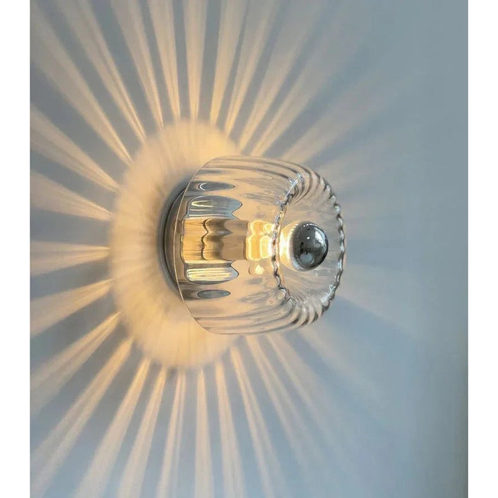 Lampa Ścienna - Styl Bauhaus z Przeźroczystym Szkłem