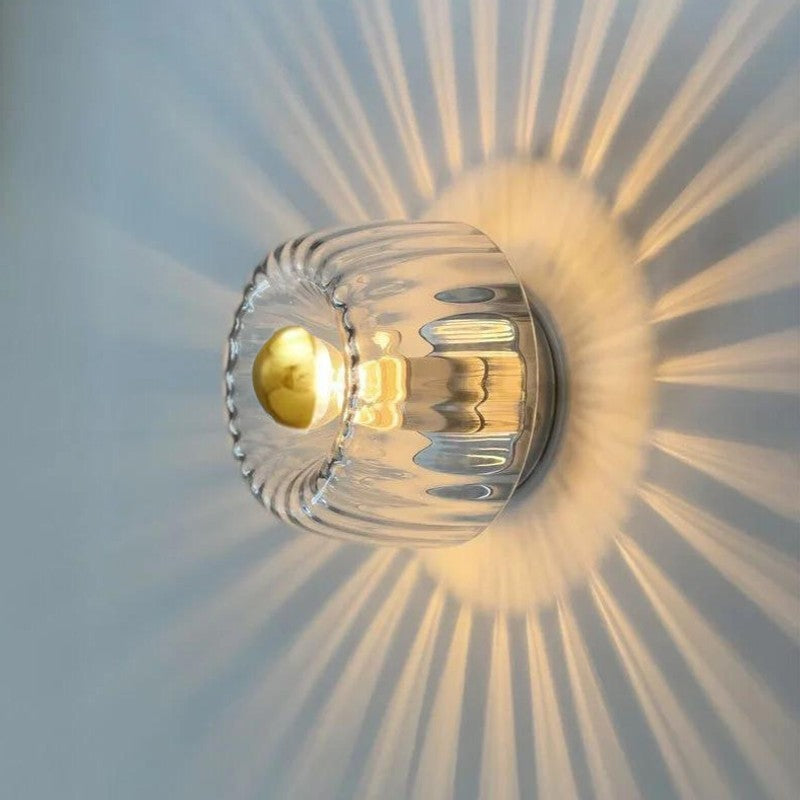 Lampa Ścienna - Styl Bauhaus z Przeźroczystym Szkłem