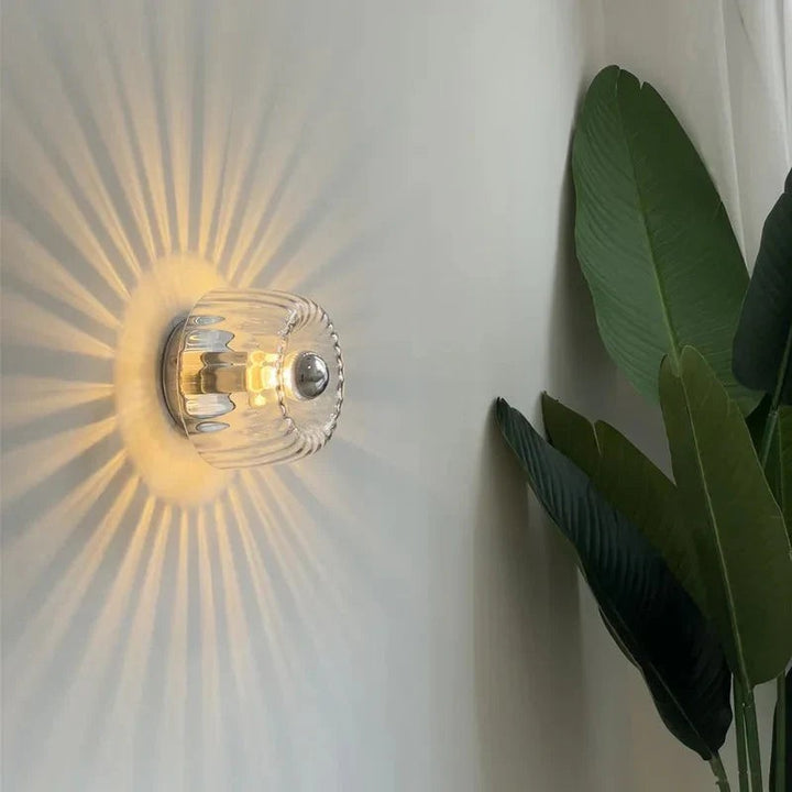 Lampa Ścienna - Styl Bauhaus z Przeźroczystym Szkłem