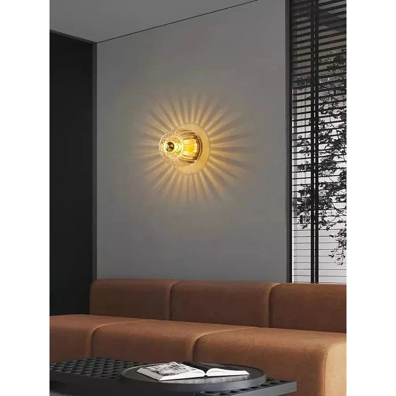 Lampa Ścienna - Styl Bauhaus z Przeźroczystym Szkłem