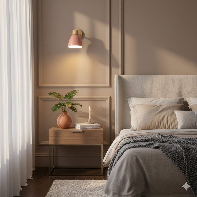 Lampa Ścienna z Abażurem Stożkowym