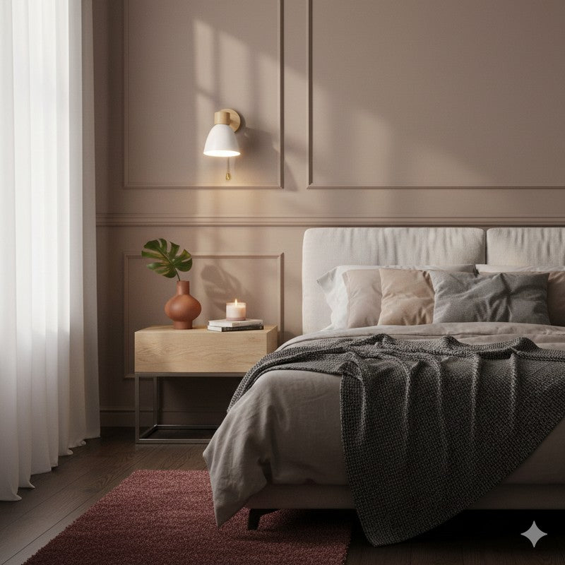 Lampa Ścienna z Abażurem Stożkowym
