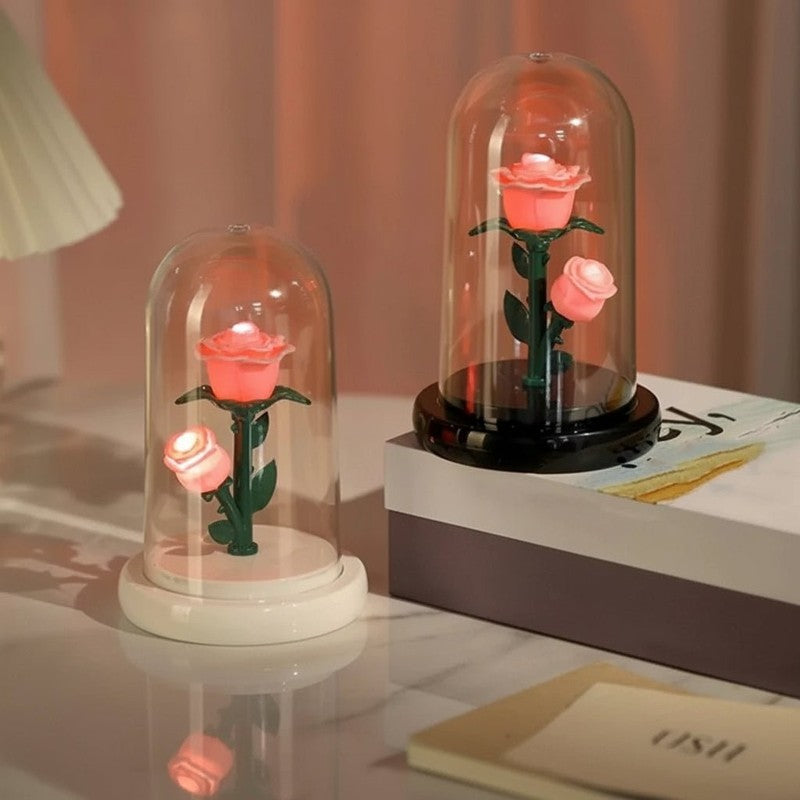 Lampa LED stołowa w kształcie tulipana - przezroczysta kopuła