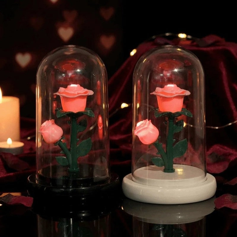 Lampa LED stołowa w kształcie tulipana - przezroczysta kopuła
