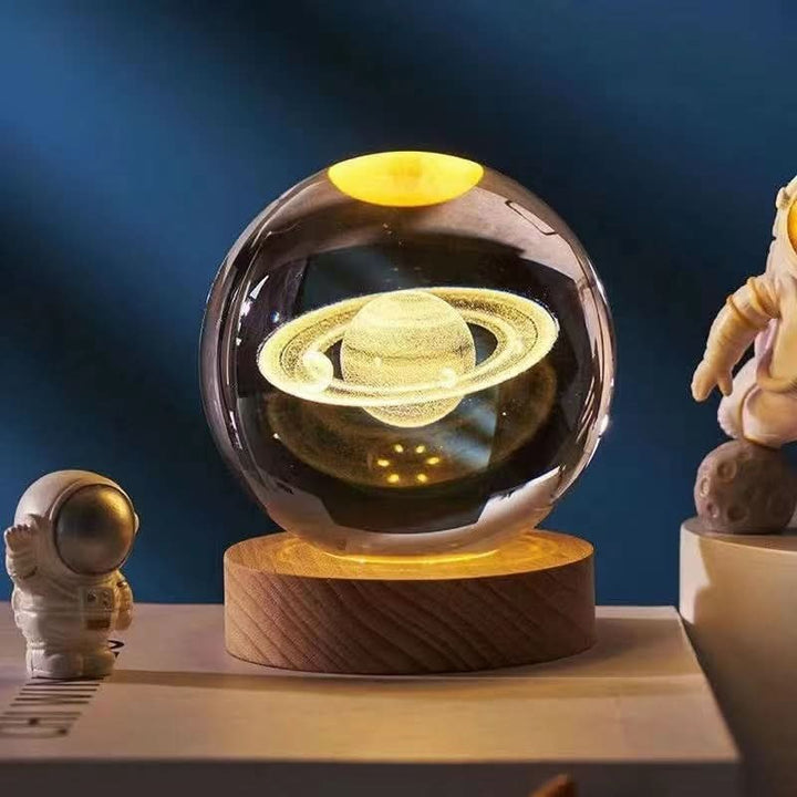 Lampa nocna 3D LED z kryształową kulą