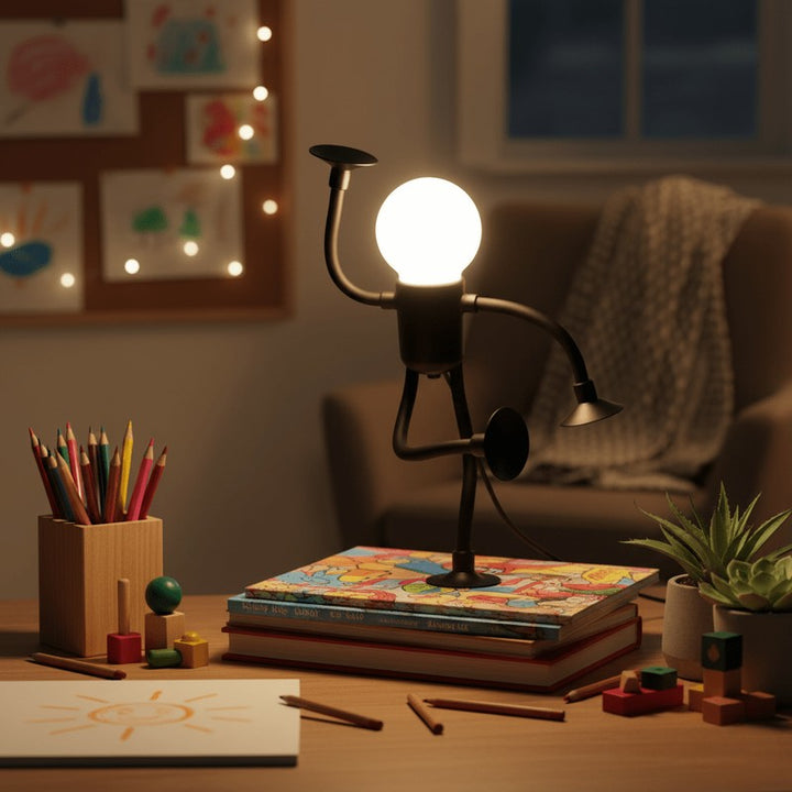 Lampa nocna LED z regulowanymi ramionami i nogami