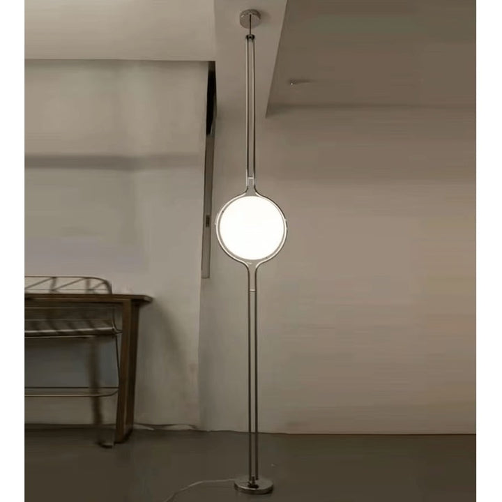 Lampa podłogowa z kulistym kloszem - Stal nierdzewna, szkło akrylowe