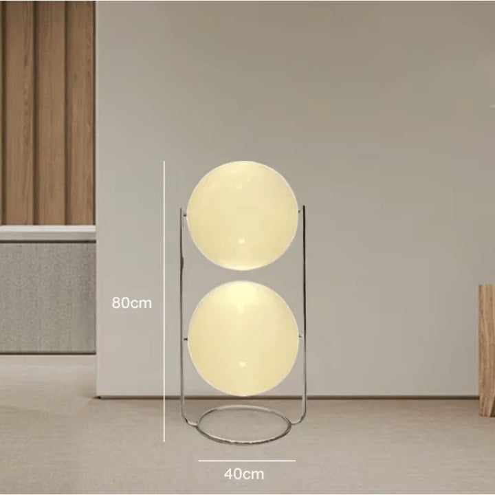 Lampa podłogowa z kulistym kloszem - Stal nierdzewna, szkło akrylowe
