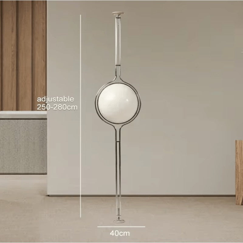 Lampa podłogowa z kulistym kloszem - Stal nierdzewna, szkło akrylowe
