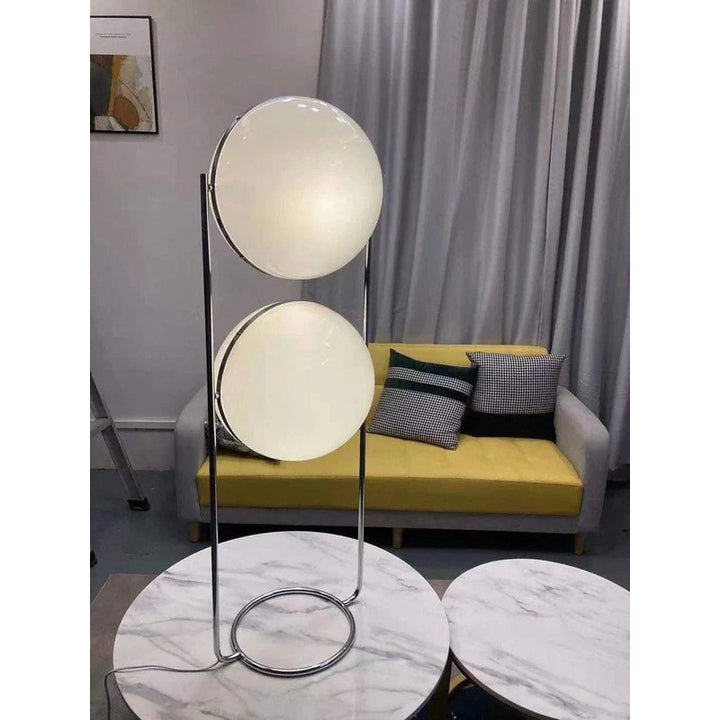 Lampa podłogowa z kulistym kloszem - Stal nierdzewna, szkło akrylowe