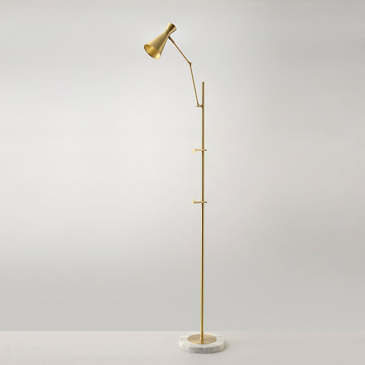 Lampa podłogowa z ramieniem obrotowym i wsparciem na ramkę