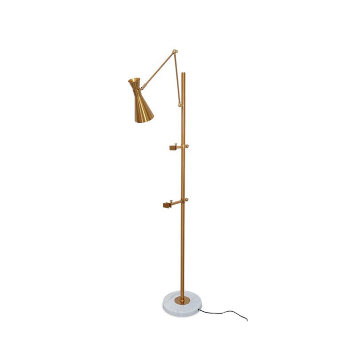 Lampa podłogowa z ramieniem obrotowym i wsparciem na ramkę