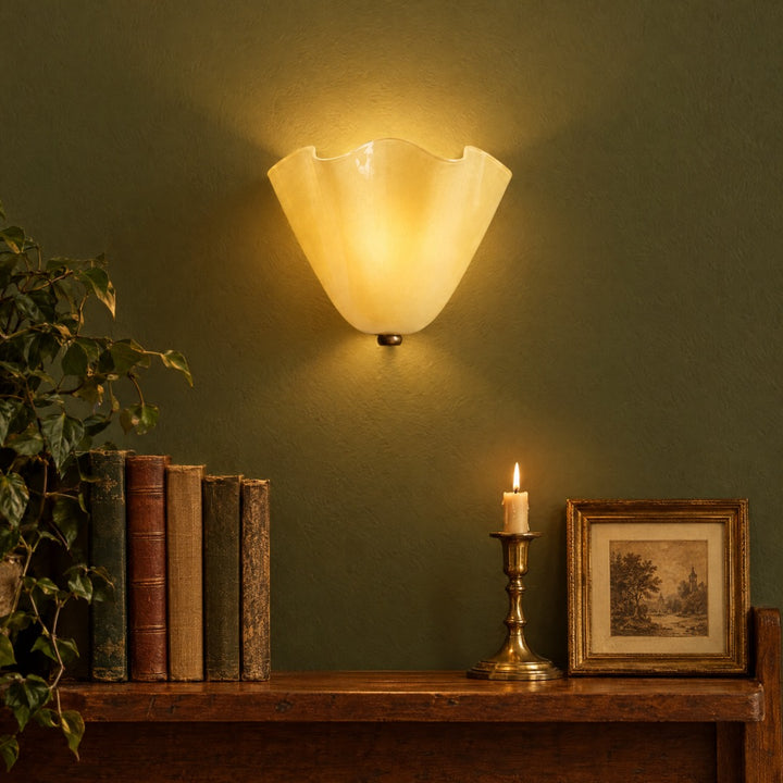 Lampa Ścienna Retro z Abażurem - Beżowa, Brązowa, Zielona