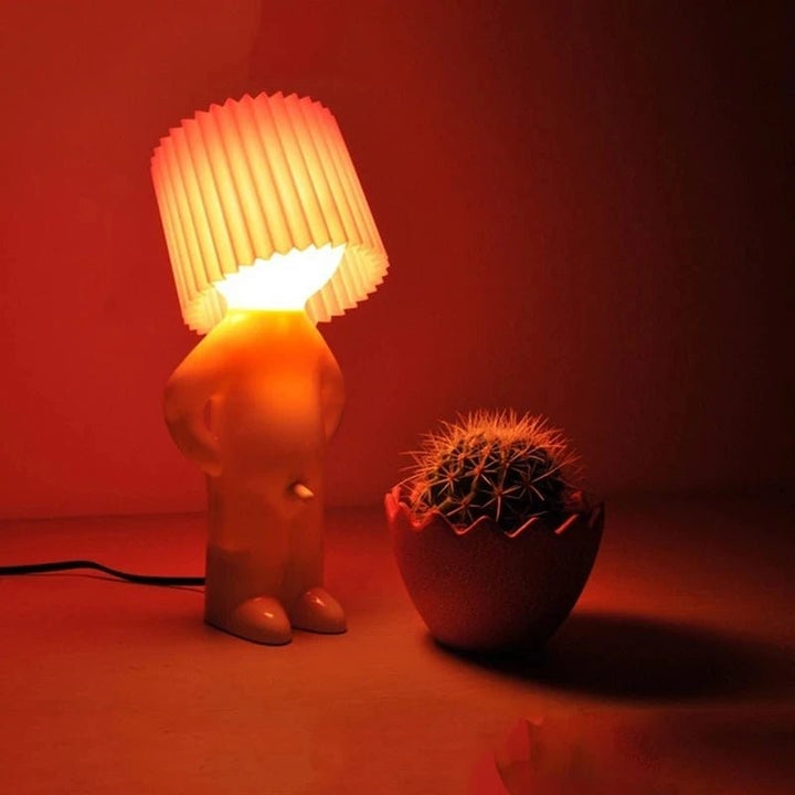 Lampa stołowa dekoracyjna - Postać z abażurem