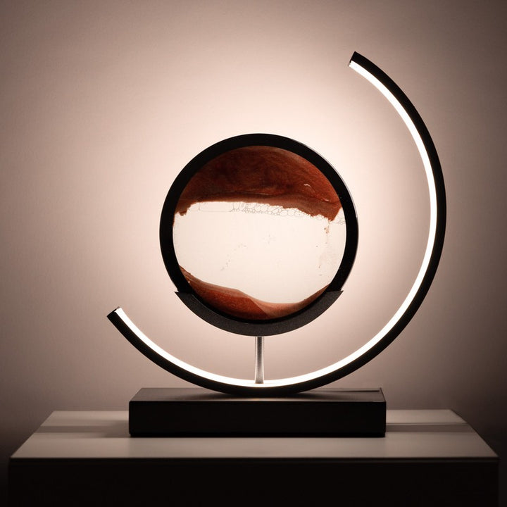 Lampa stołowa LED z minimalistycznym wzorem piasku