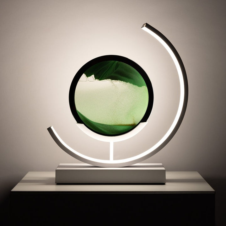 Lampa stołowa LED z minimalistycznym wzorem piasku