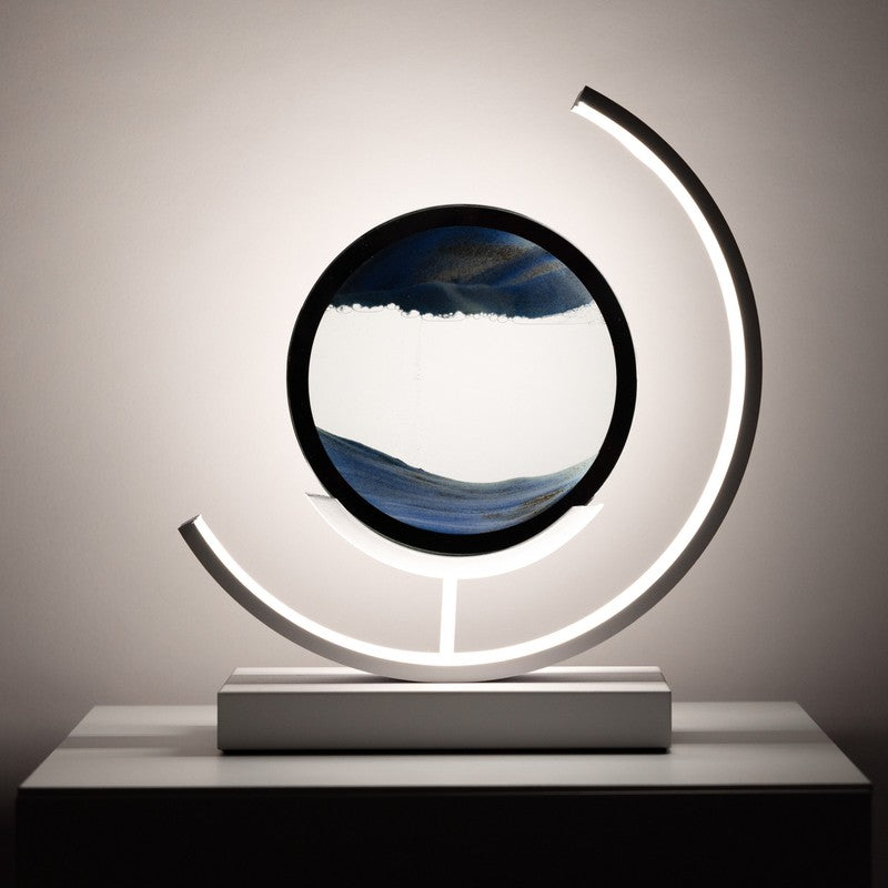 Lampa stołowa LED z minimalistycznym wzorem piasku