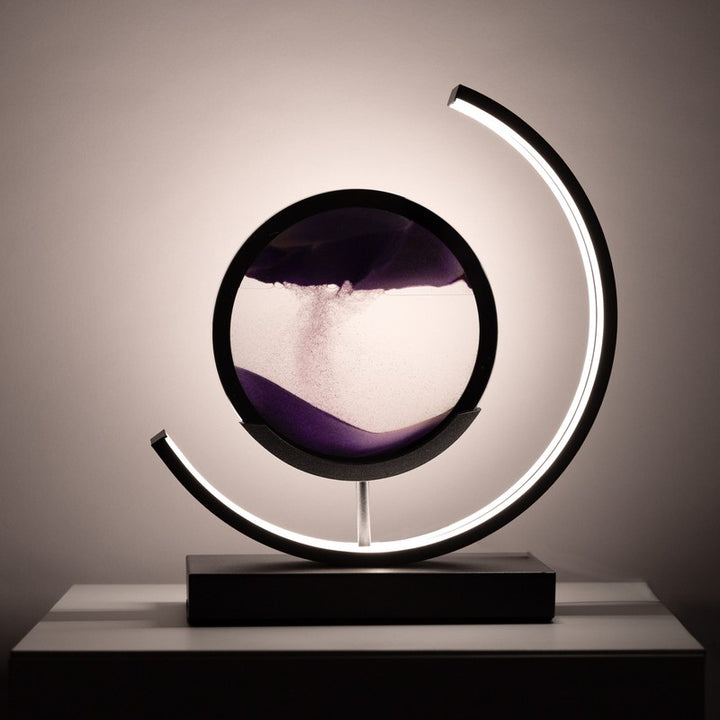 Lampa stołowa LED z minimalistycznym wzorem piasku