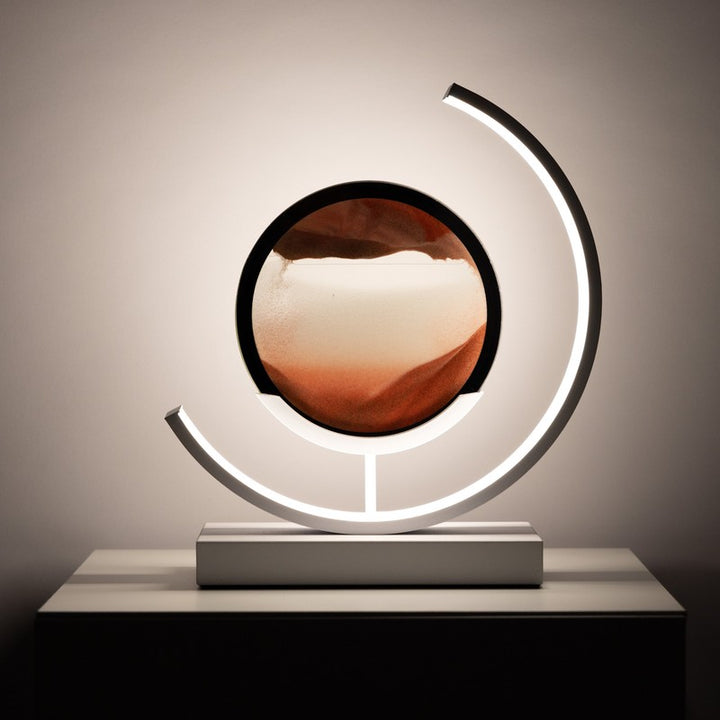 Lampa stołowa LED z minimalistycznym wzorem piasku