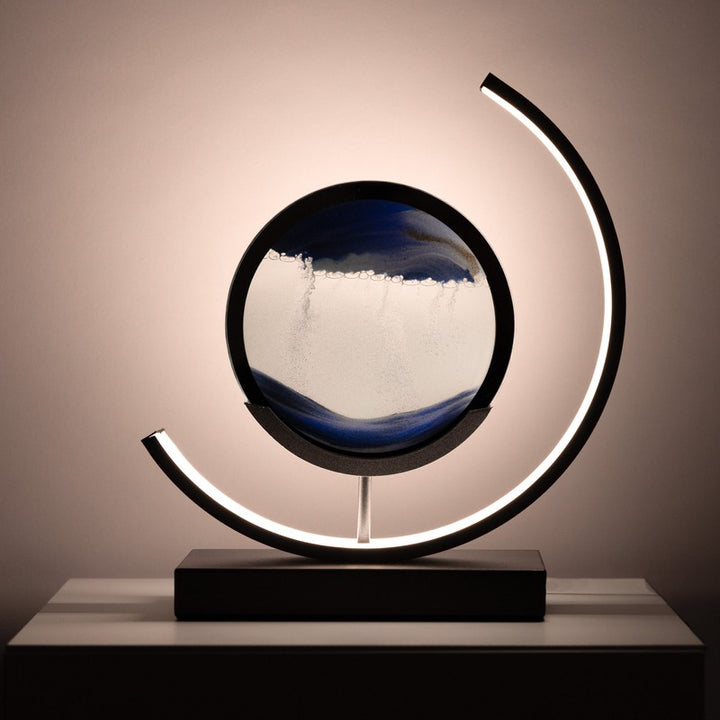 Lampa stołowa LED z minimalistycznym wzorem piasku
