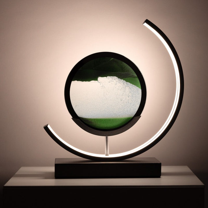 Lampa stołowa LED z minimalistycznym wzorem piasku