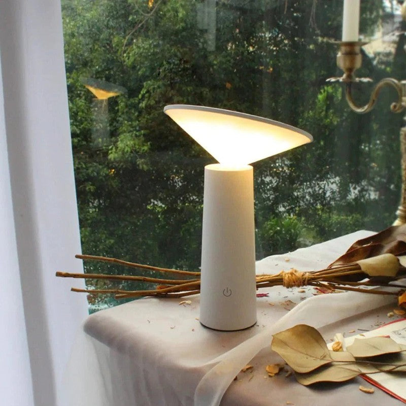 Lampa stołowa ORBITRAY - obrotowy klosz, regulowana jasność
