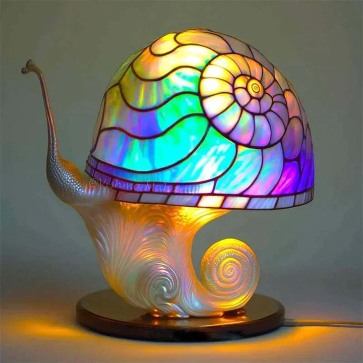 Lampa stołowa w stylu witrażowym - wielokolorowa
