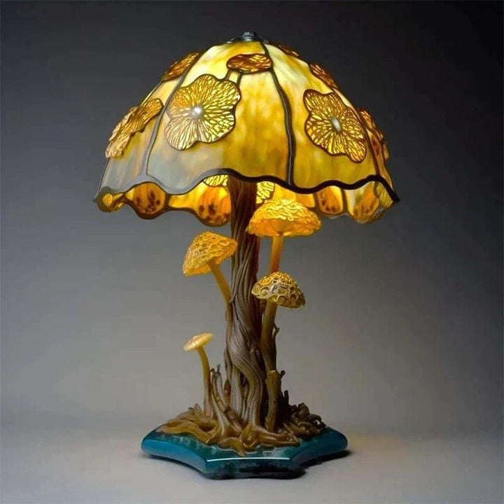 Lampa stołowa w stylu witrażowym - wielokolorowa