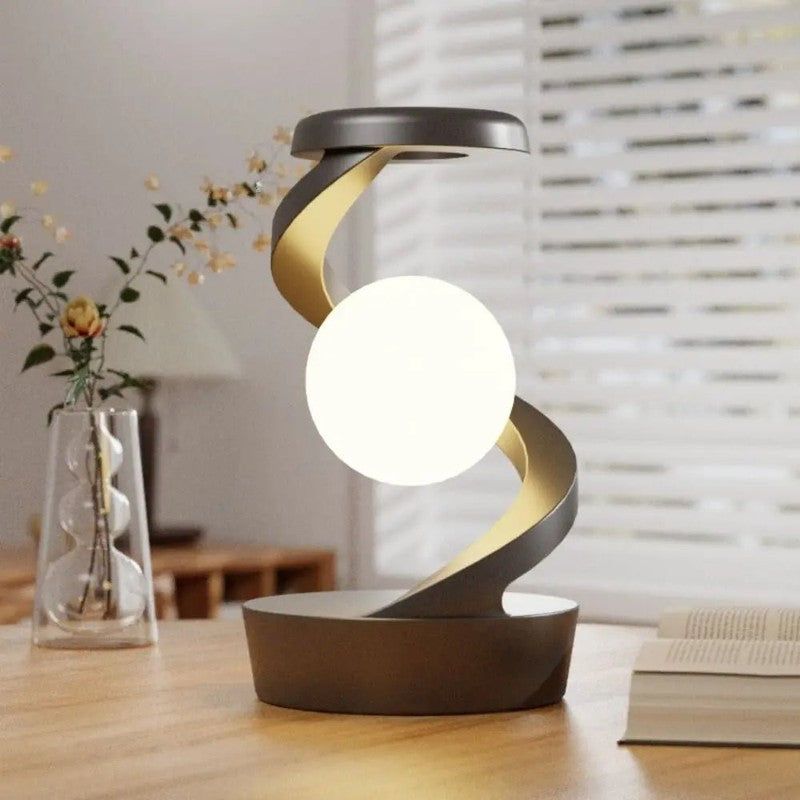 Lampa stołowa z efektem lewitacji i kontrolą gestów