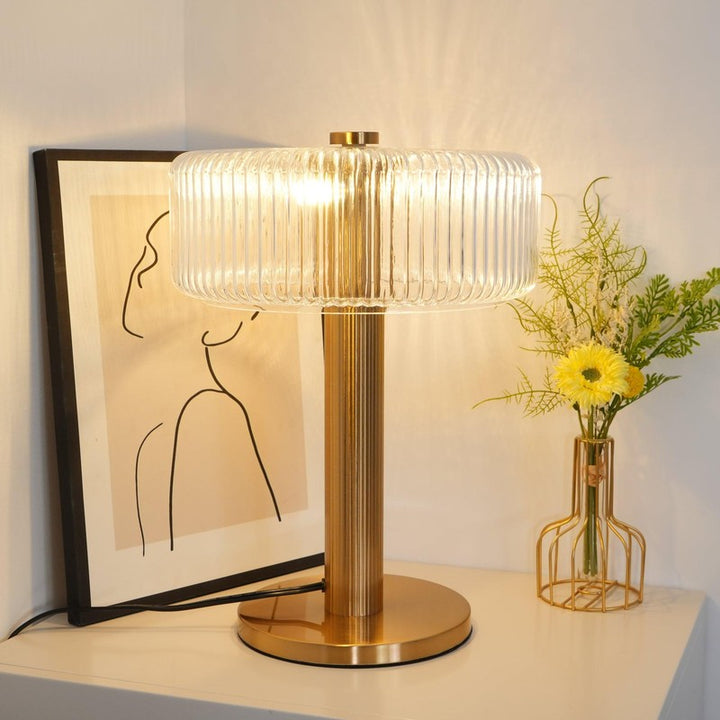 Lampa Stojąca Renato - Cylindryczny Abażur z Żłobkowaniem