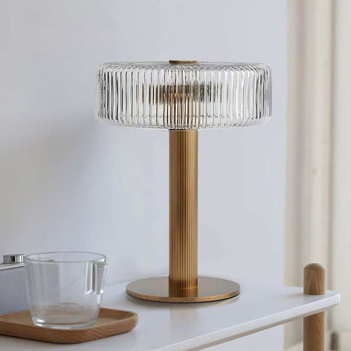Lampa Stojąca Renato - Cylindryczny Abażur z Żłobkowaniem