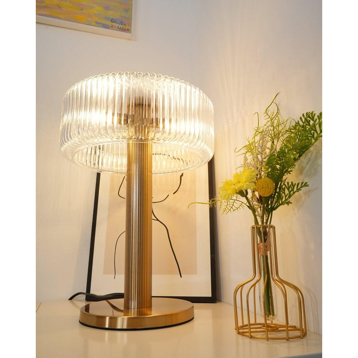 Lampa Stojąca Renato - Cylindryczny Abażur z Żłobkowaniem