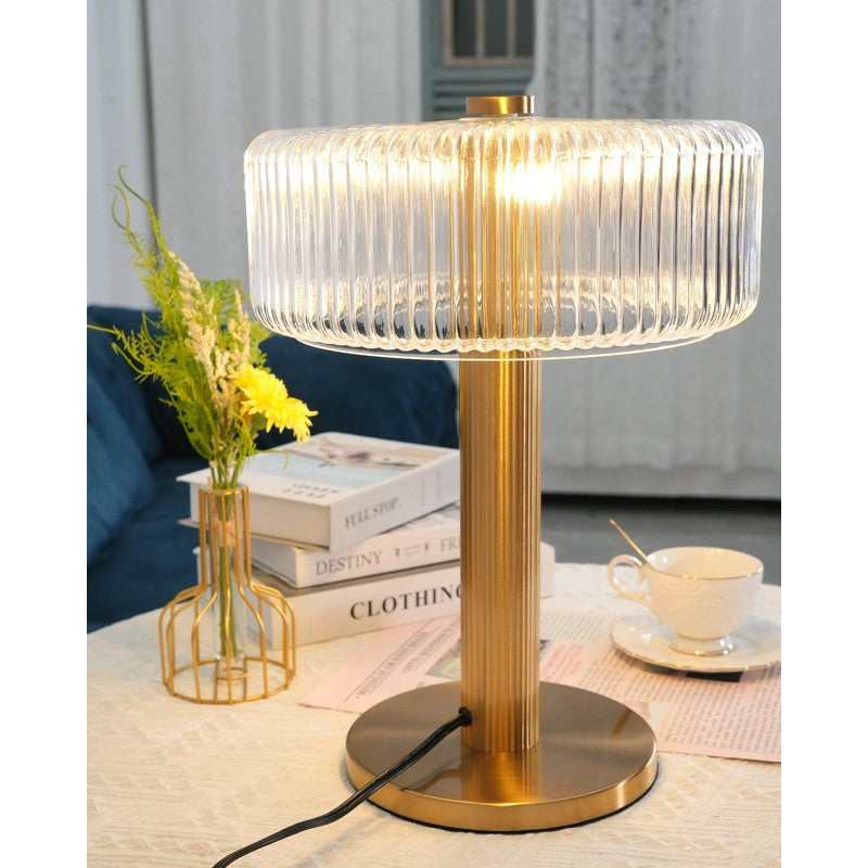 Lampa Stojąca Renato - Cylindryczny Abażur z Żłobkowaniem