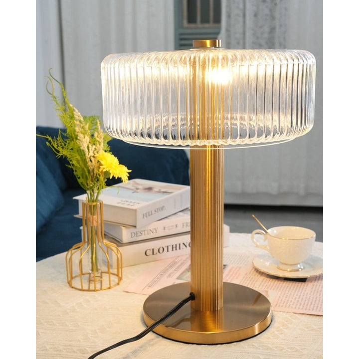 Lampa Stojąca Renato - Cylindryczny Abażur z Żłobkowaniem