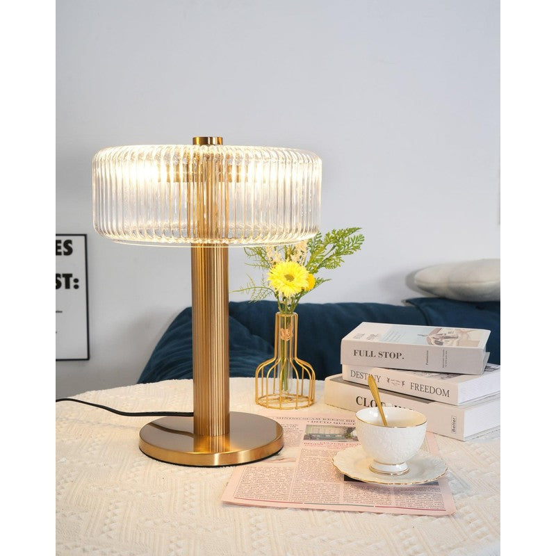 Lampa Stojąca Renato - Cylindryczny Abażur z Żłobkowaniem