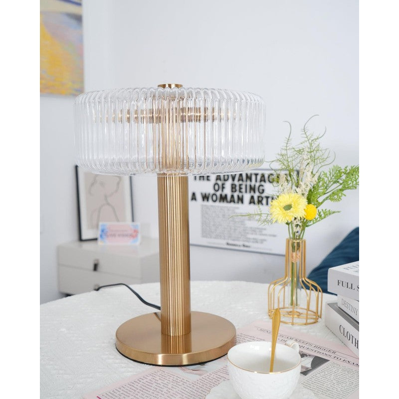 Lampa Stojąca Renato - Cylindryczny Abażur z Żłobkowaniem