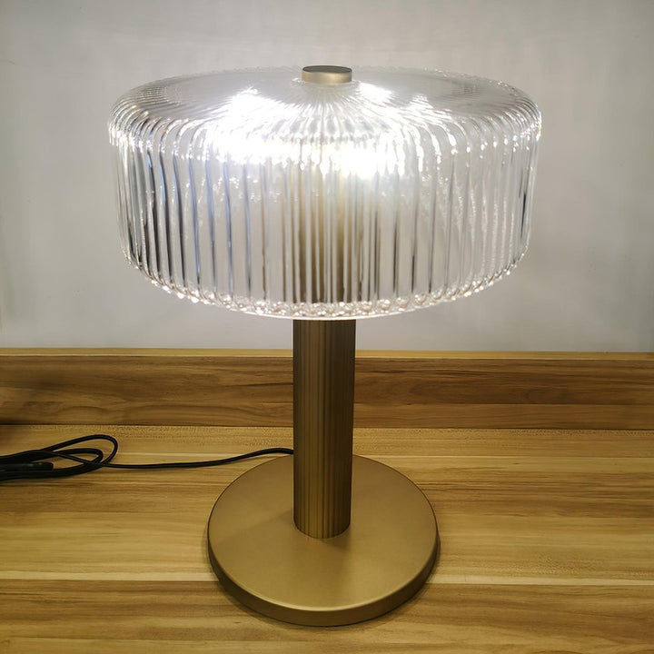 Lampa Stojąca Renato - Cylindryczny Abażur z Żłobkowaniem