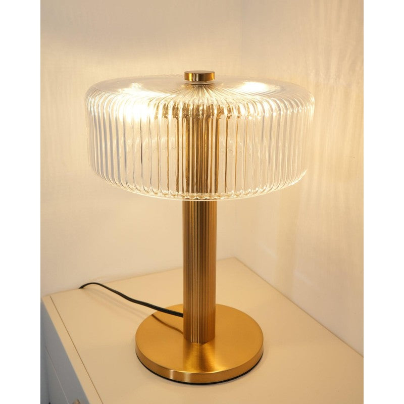 Lampa Stojąca Renato - Cylindryczny Abażur z Żłobkowaniem